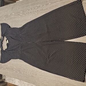 Monteau Black and White Polka Dot Cropped Jumpsuit